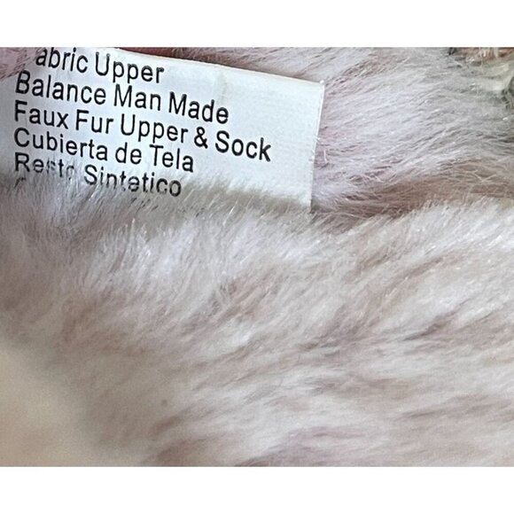 Women's Fuzzy Pink Top Cross Slipper House Faux Fur Size 7 Slip on - Picture 6 of 7